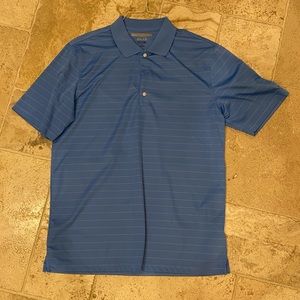 Men’s Greg Norman Striped Polo Green/Blue Dri-fit